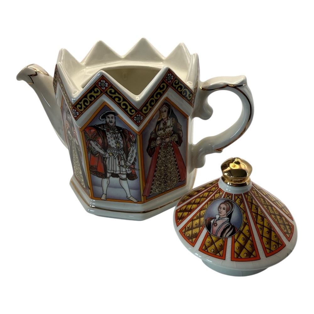 Sadler England Teapot Set – Henry VIII &‎ Elizabeth I Crown Top Vintage - Picture 11 of 16